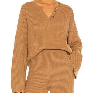 Revolve sweater women's XS light brown camel oversized knit Weekend Stories